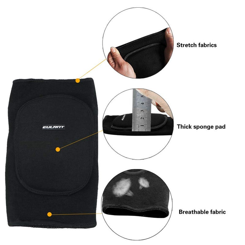 EULANT Sborter Knee Pads for Kids Junior Youth, for Biking,Volleyball,Basketball,Football,Skating,Dancing, 1 Pair,S Black - Image 4